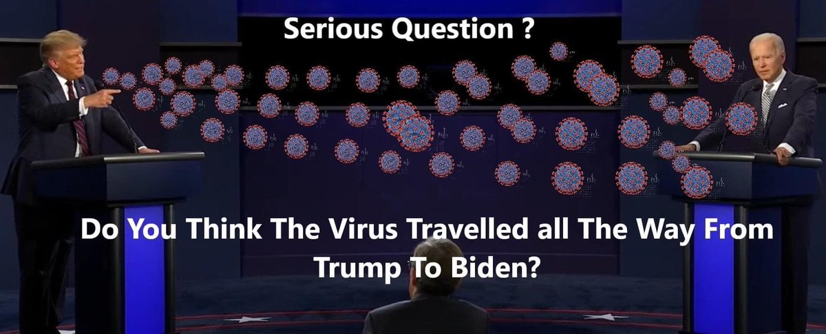 boyzguru27's tweet photo. With That Kind of Shouting, I doubt, it might have crossed that 6 Ft. distance. What do you say? #PresidentialDebate2020 https://t.co/JJzszzRc5L