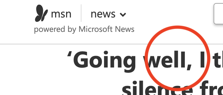 The "weli" typo propagated nicely to headlines around the web