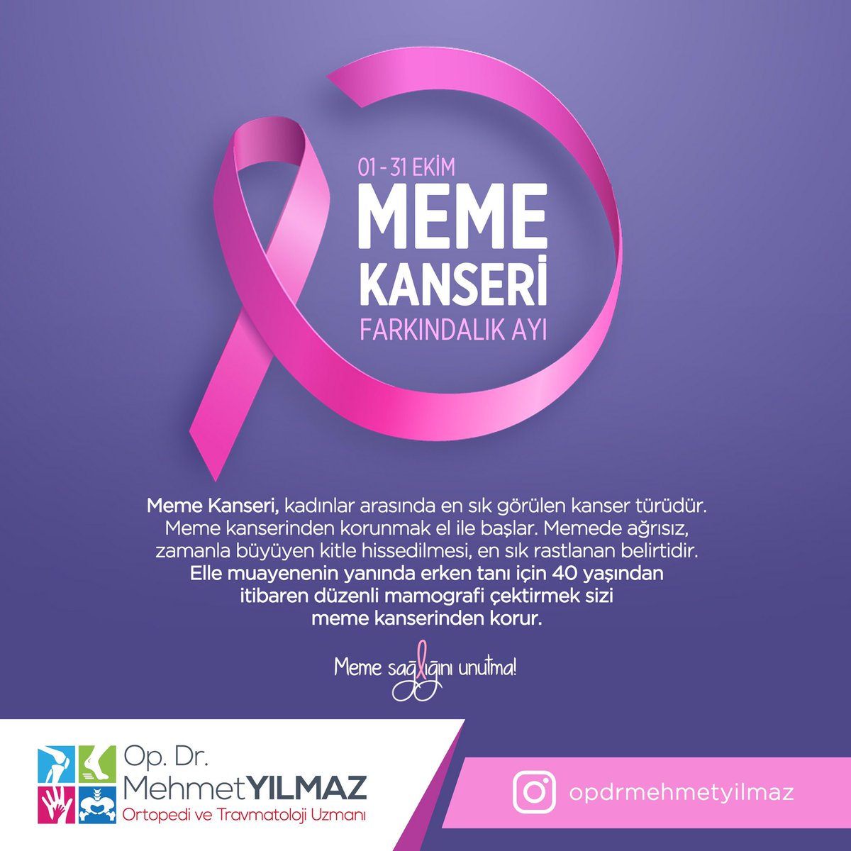 Elle muayenenin yanında erken tanı için 40 yaşından itibaren düzenli mamografi çektirmek sizi meme kanserinden korur.
.
.
#memekanserifarkındalıkayı #memekanseri #memekanseriylemucadele #memekanseritedavisi #mamografia #erkenteşhis #erkenteşhishayatkurtarır