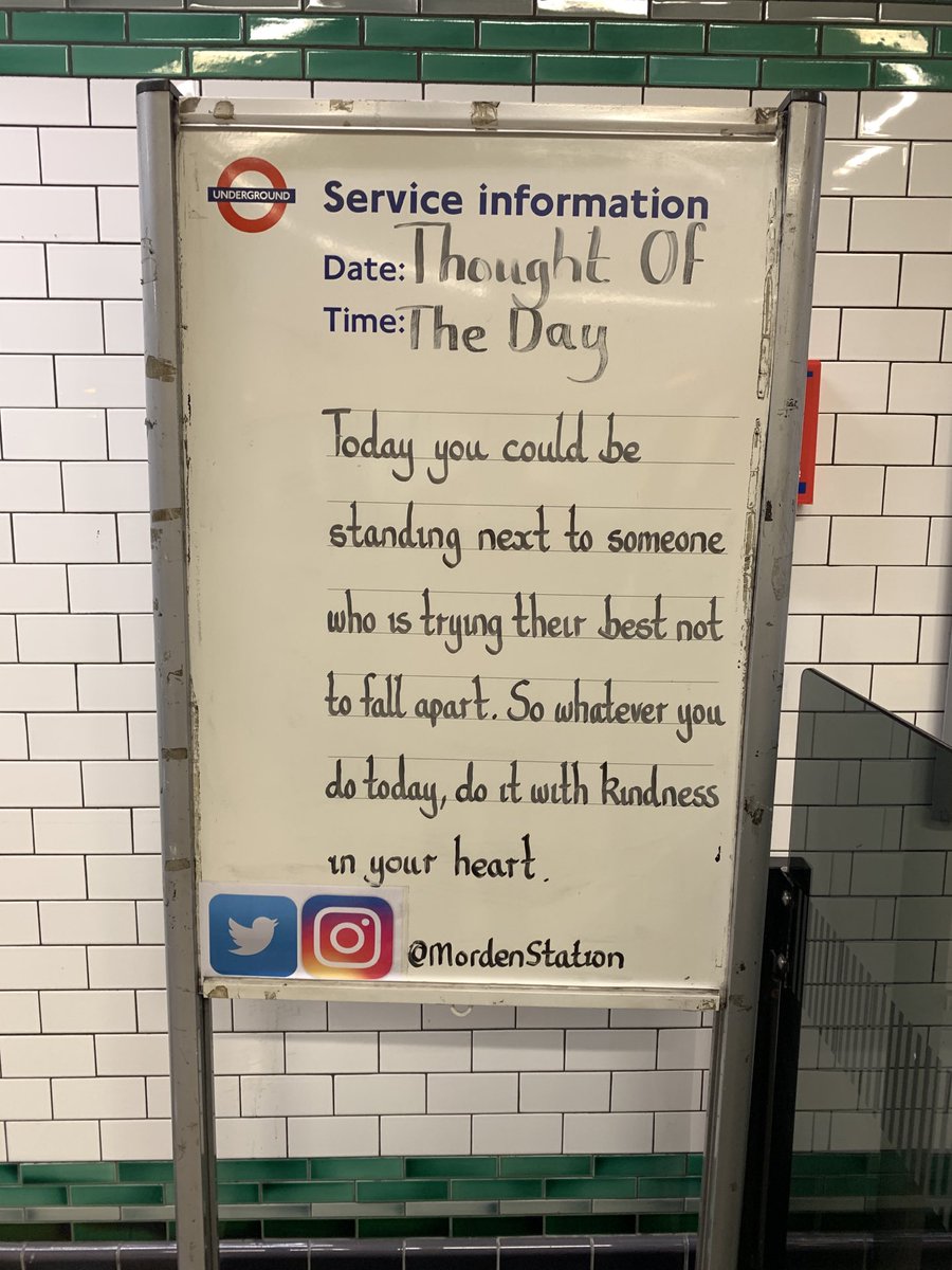 Saturday 3rd October 2020 Thought Of The Day From Morden Station