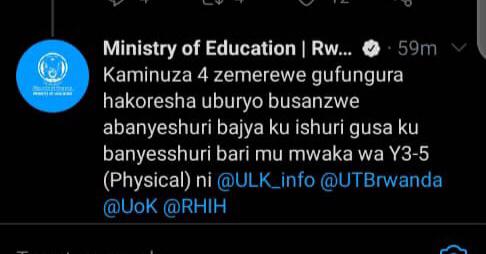 kaberacallixte's tweet image. Dear Utb students, staff and stakeholders, You are welcome once again to Your beloved campuses (Kigali and Rubavu). We resume our teaching and learning activities from 12th October 2020. A welcoming team is ready to support you throughout all procedures to contain the covid_19.