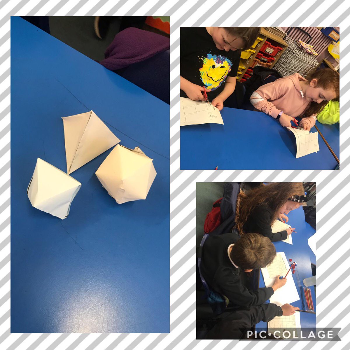 AyrGrammar's tweet photo. P7b have been working with 3D shape. They then looked at buildings and investigated how and why architects and interior designers used the properties of 3D shapes in their designs.  #MathsWeekScot #mathsineverydaylife https://t.co/T3O7McpFhT