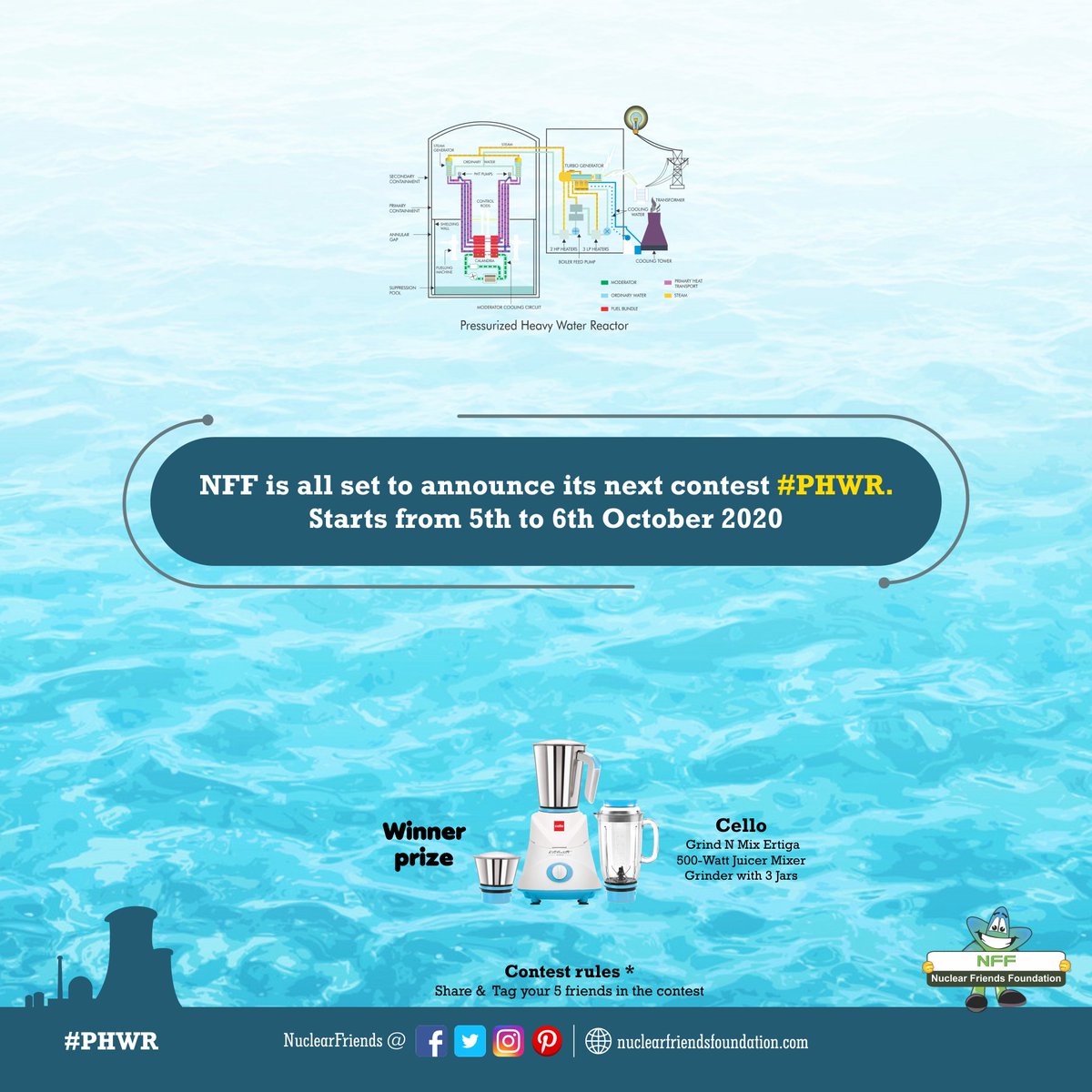 #ContestAlert
NFF is all set to announce its next contest #PHWR. starts from 5th to 6th October 2020

Reach us @ nuclearfriendsfoundation.com
#Contest #like #RT #comment #chance #Win #prizes #goodluck #giveaway #competition #ContestEntry #entertowin  #giveaways  #AatmaNirbharBharat