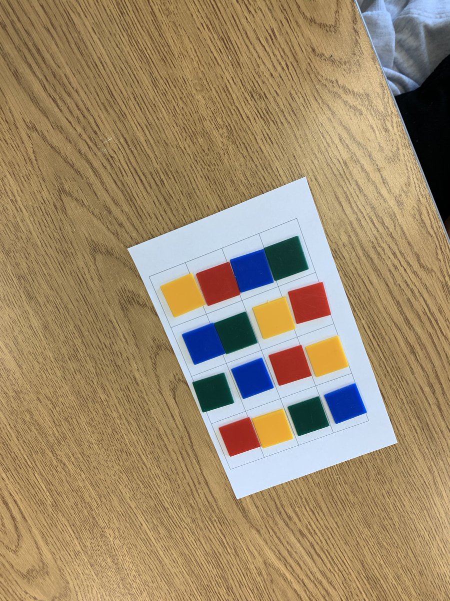 “It’s like a sudoku but with colour”. We had lots of fun with this task from #scdsbfirst20 @scdsbmath @allistonunion