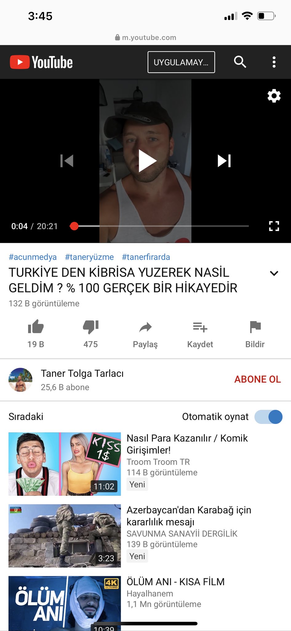 Taner Tolga Tarlacı on Twitter "Beyler bundan sonra her pazar günü saat 1900 da yeni bir video