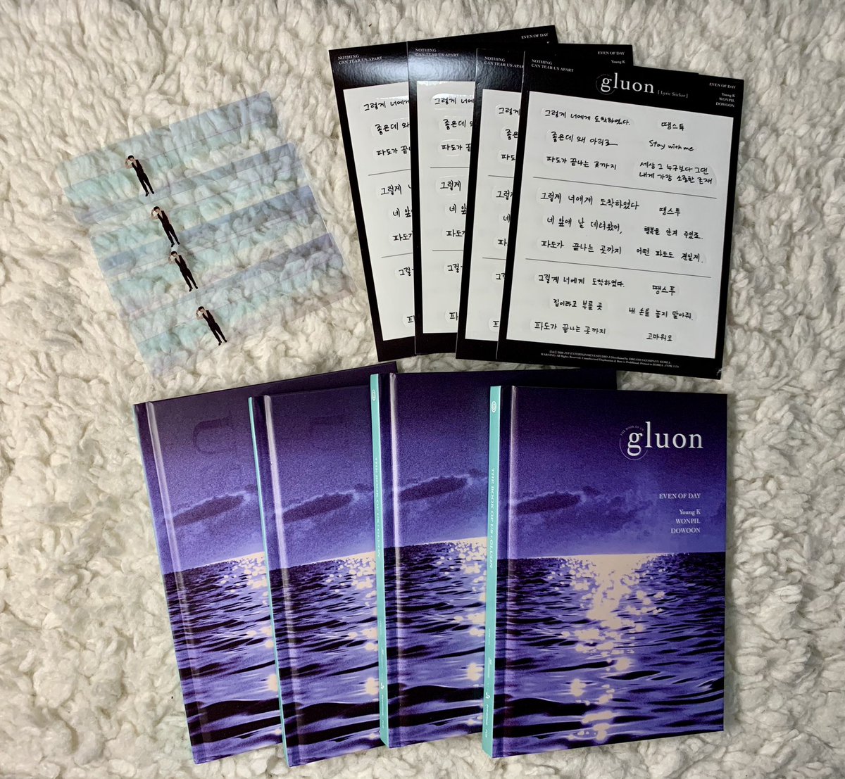  Day6 — Gluon (Unsealed Album)  4 SLOTS ₱ 320 + LSFInclusions: PB + CD Sticker Clear Bookmark (Dowoon)Code: Gluon unsealedReply  Mine + Code + Qty #MNLKPFOnhand