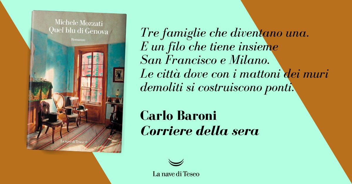 Da Milano, a Genova, a San Francisco. L'America, finalmente!
"Quel blu di Genova" di #MicheleMozzati <a href="/GinoeMichele/">Gino&Michele</a> è la storia di un amore senza norme, di eroismi goffi e futuro oltremare. E di tanta, tanta libertà.
In libreria! bit.ly/QuelBluGenova
<a href="/CasaLettori/">Casa Lettori</a> <a href="/SmemoOfficial/">Smemoranda</a>