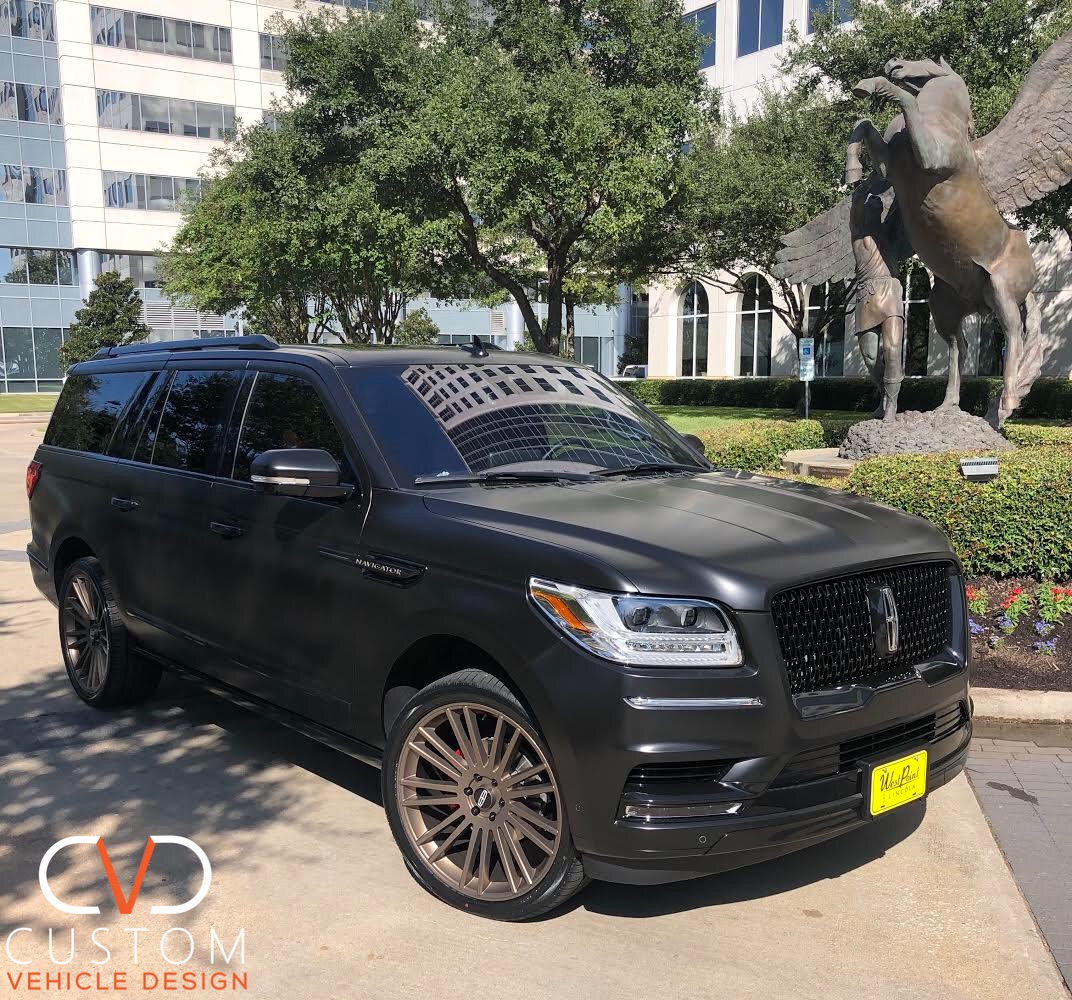 CVDAuto's tweet photo. 2021 Lincoln Navigator with 24” Satin Bronze wheels and 24” Vogue Signature V Tyres (Custom Satin Black Wrap)
#2021 #2020 #Lincoln #Navigator
#LincolnNavigator #VogueTyres
#CVD #CVD2020 #CVDauto #Vogue
#CustomVehicleDesign #Design https://t.co/z4r6AeuOue