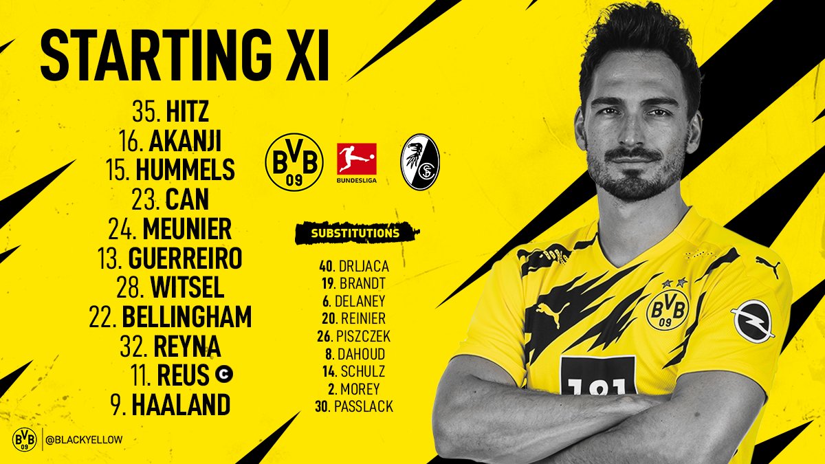 BVBMOROCCO15's tweet photo. التشكيلة الرسمية لمباراة اليوم أمام  فرايبورغ 
@scfreiburg @BVB 
#BVBMorocco #Dortmund #BorussiaDortmund #NurDerBVB #DieMarokkanerborussen #BVB #SchwarzGel #Bundesliga https://t.co/etLhCwQBQo