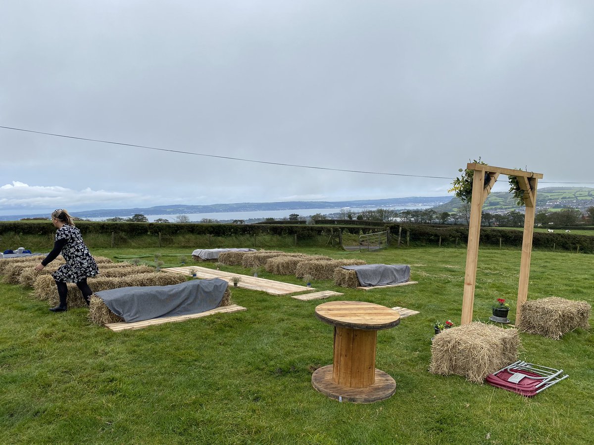 Married today in a field at the top of the Reahill Road - Daniel and Lauren Heron - amazing view and beautiful wedding