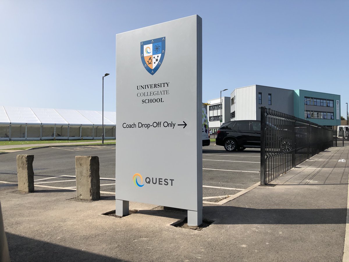 NeilSignsLtd's tweet image. Signs for Bolton Collegiate School, these are the outside totem signs, we also fitted high level signs &amp;amp; interior signs.