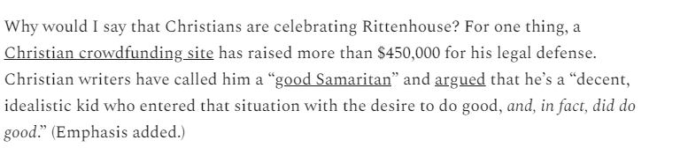 Naturally, both writers shit all over him.French (emphasis added to emphasize he thinks said Christian are wrong, of course):'