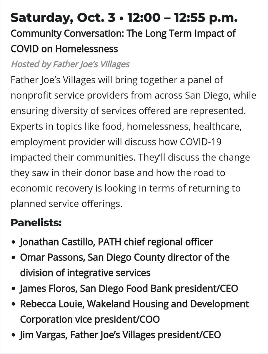 1/ On 10/3/20  @FatherJoes is hosting a  #Politifest2020 panel on homelessness in the  #SanDiego region that I'm moderating. This thread will have links to information helpful if you want to understand and learn more of what we'll cover.