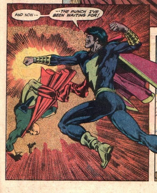 I am fond of Captain Marvel Junior decking Captain Nazi. He always really looks like he's enjoying it