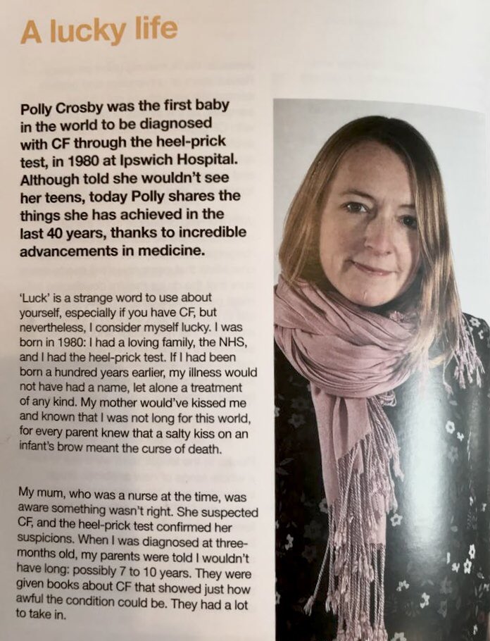 I don’t talk about my condition - cystic fibrosis - very often, because it’s just a part of me, like my hair colour or my innate (and often annoying) positivity. But a few months ago  @cftrust asked me to write something for their magazine. And I thought I’d show it to you...