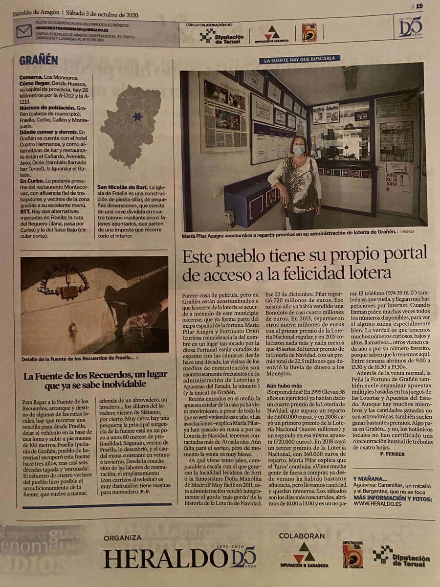 AytoGranius's tweet photo. Hoy en el @heraldoes #Fraella #Grañén 🥰🥰 (Pablo Ferrer y Laura Uranga) https://t.co/Jko8c6ZQiK