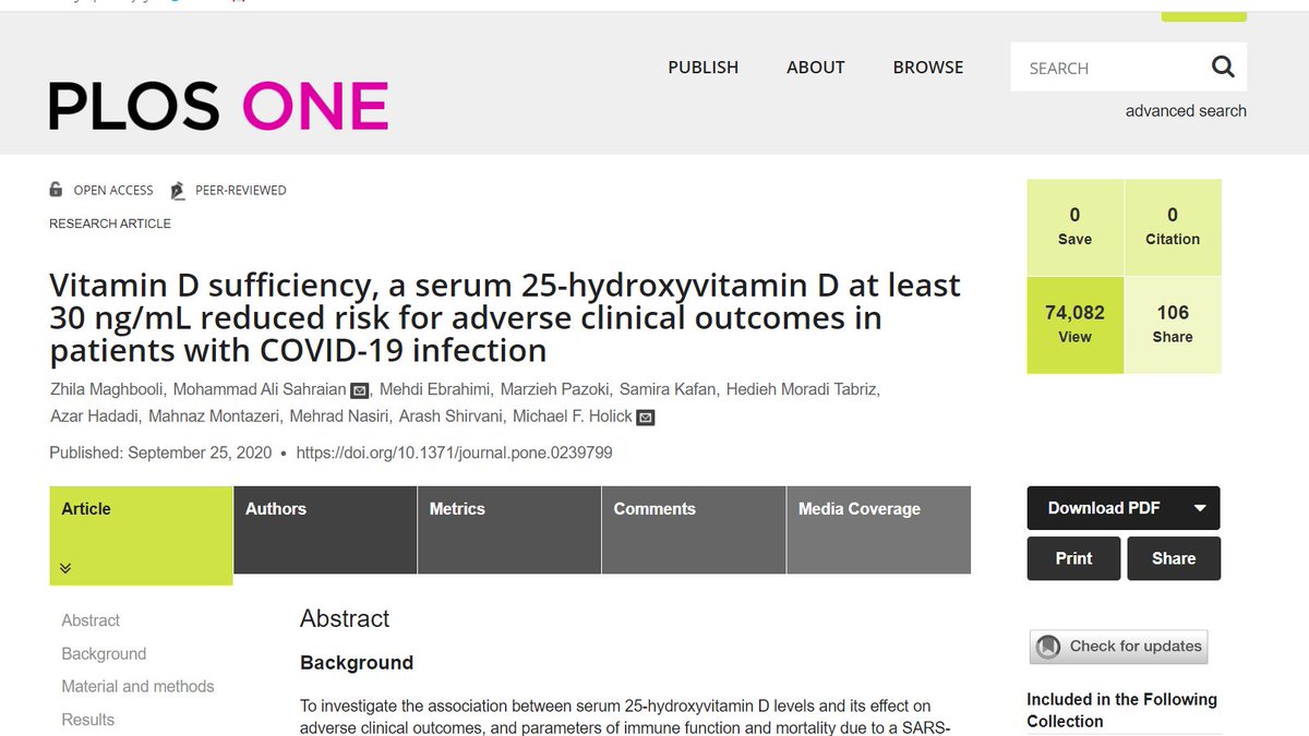 doctorneyro's tweet image. Therefore, it is recommended that improving #vitaminD status in the #generalpopulation and in particular #hospitalizedpatients has a potential #benefit in reducing the severity of #morbidities and #mortality associated with acquiring #COVID19.

journals.plos.org/plosone/articl…