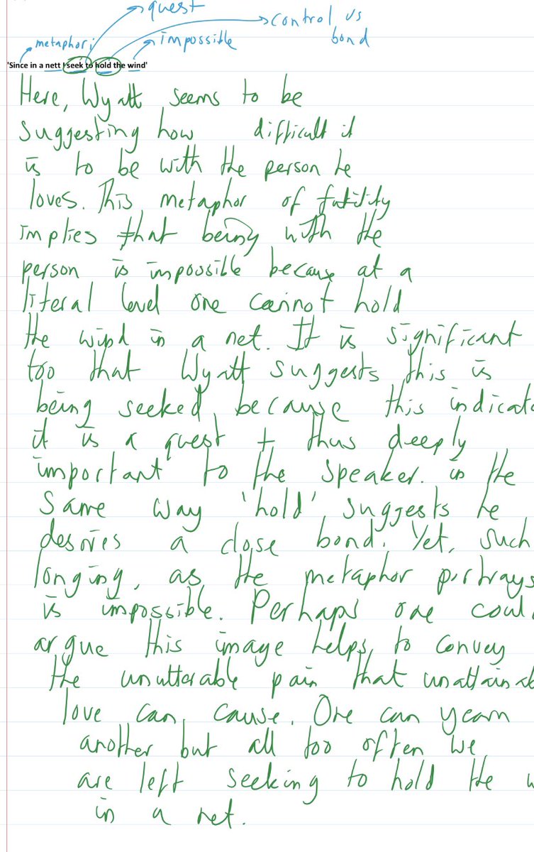 I then took a single line of poetry and live modelled exactly how to use WHW to frame my written response, asking questions along the way /8