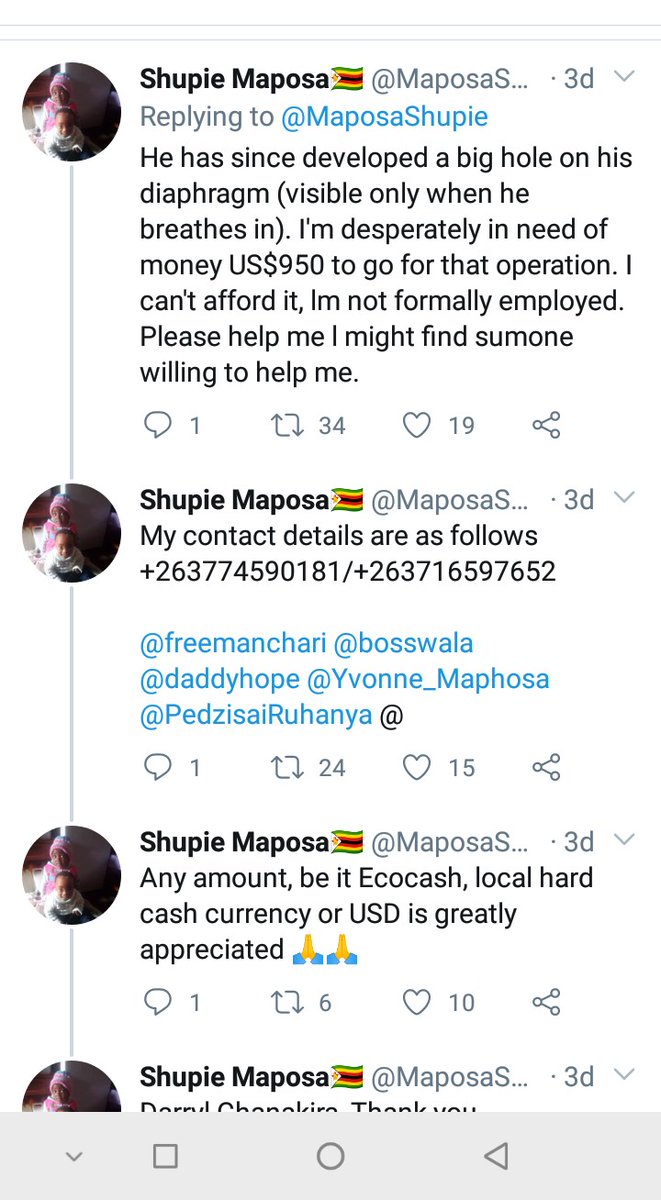 jb_mannex's tweet image. Hello ladies and gentlemen. Someone need your help, @bbmhlanga @CdeNMaswerasei @killerzivhu1 @Wamagaisa @MaposaShupie @Panashe_JJ 

Just a retweet and any small donation will save someone's life