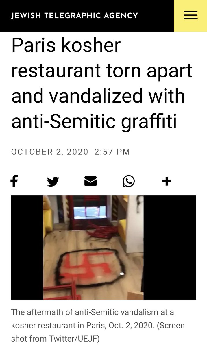 Ostrov_A's tweet photo. Meantime, it’s just another day for #Jews in #France. At which point will French leaders stop talking about #Antisemitism and actually take this scourge seriously, and do something about it? https://t.co/9IYL78iT8P