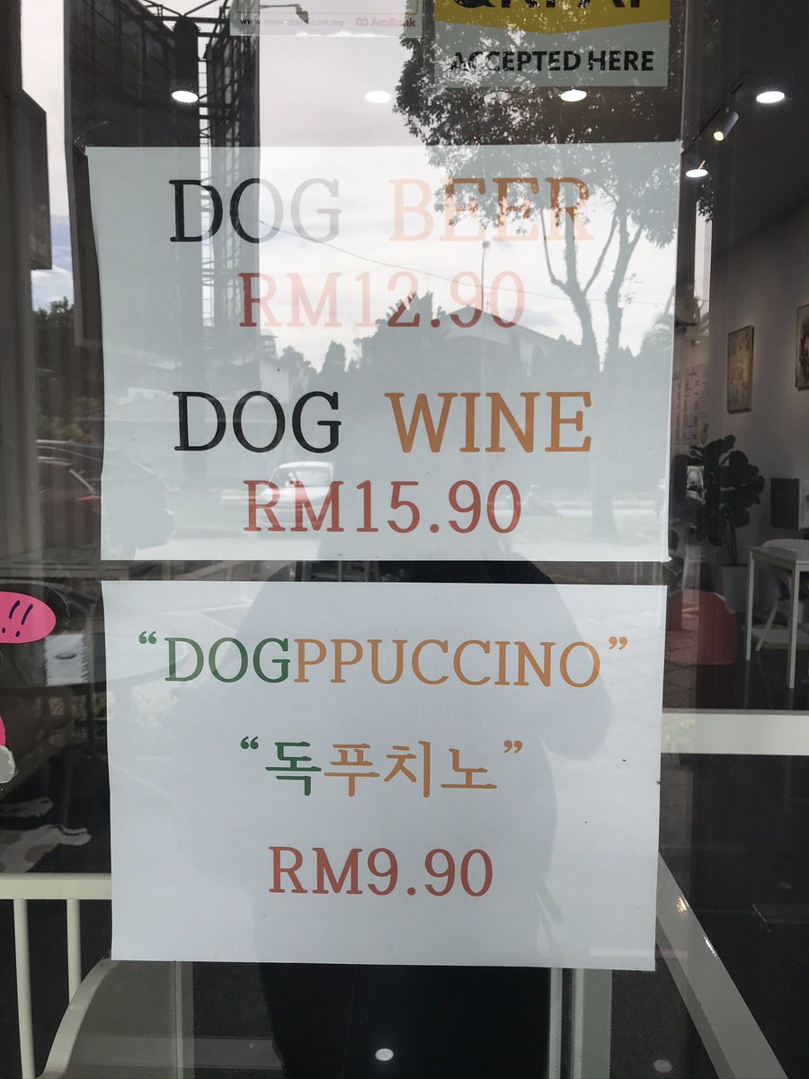 I wonder if dogs get drunk #dogscafe #petcafe #dogbeer #dogwine #dogppuccino