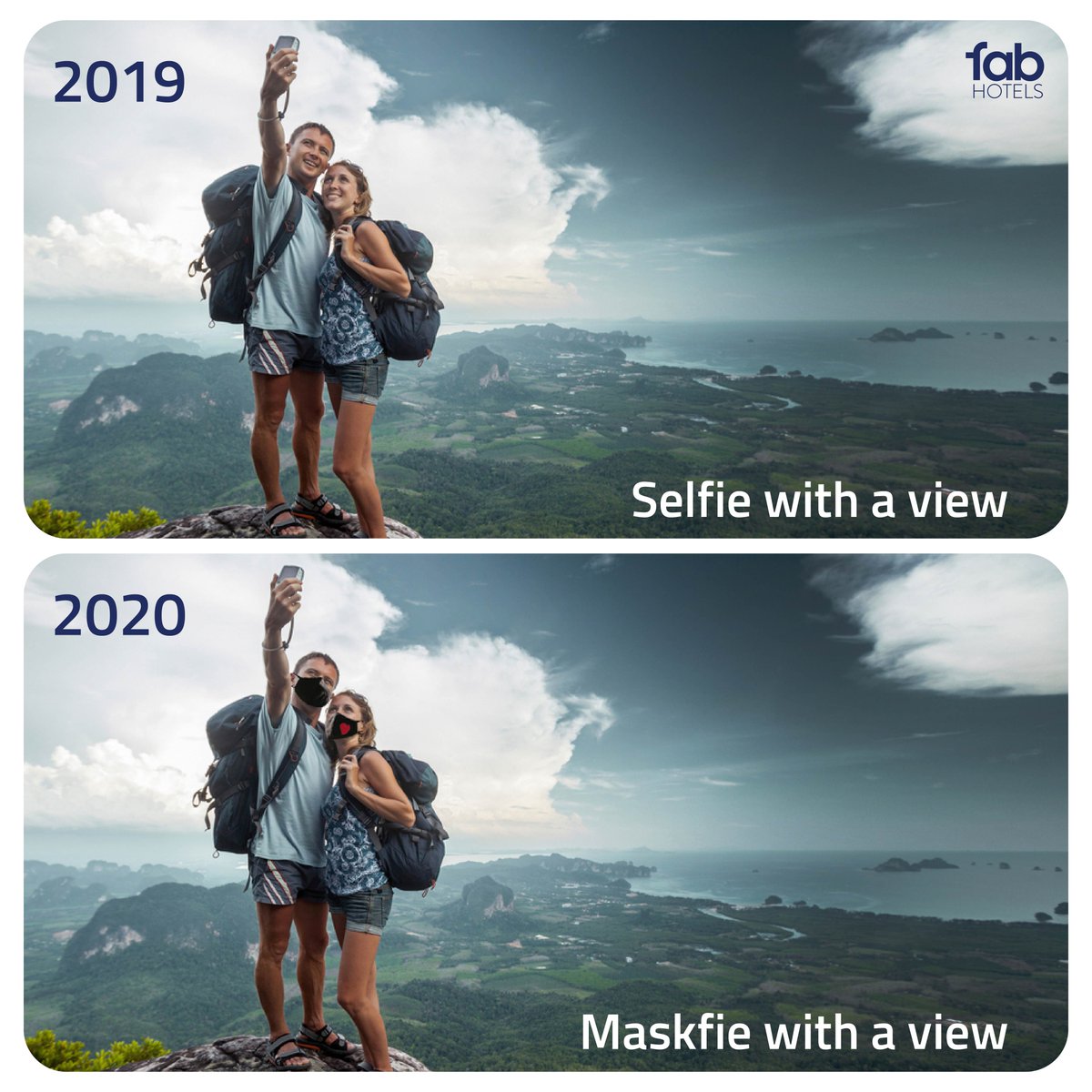 FabHotels's tweet photo. Don't be a Covidiot! Wear a mask everywhere on your next trip!
Share your Maskfie with us and get a surprise gift from our end :D
#StaySafe #SelfieWithAView https://t.co/Hfmu1nfyuV