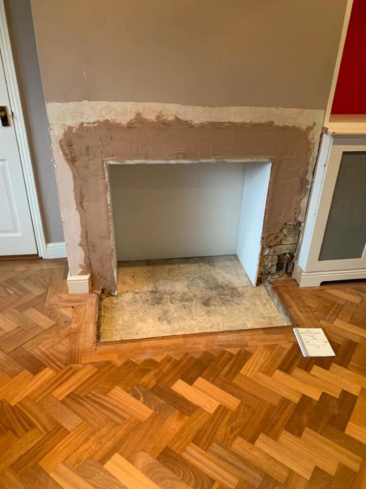 thaxted_stoves's tweet photo. #Fireplace opened, honed black granite #hearth fitted and #Charnwood c7 stove in gunmetal colour installed in #SaffronWalden. We think it looks fantastic! 🔥🤩🔥 https://t.co/xj03lQFTas
