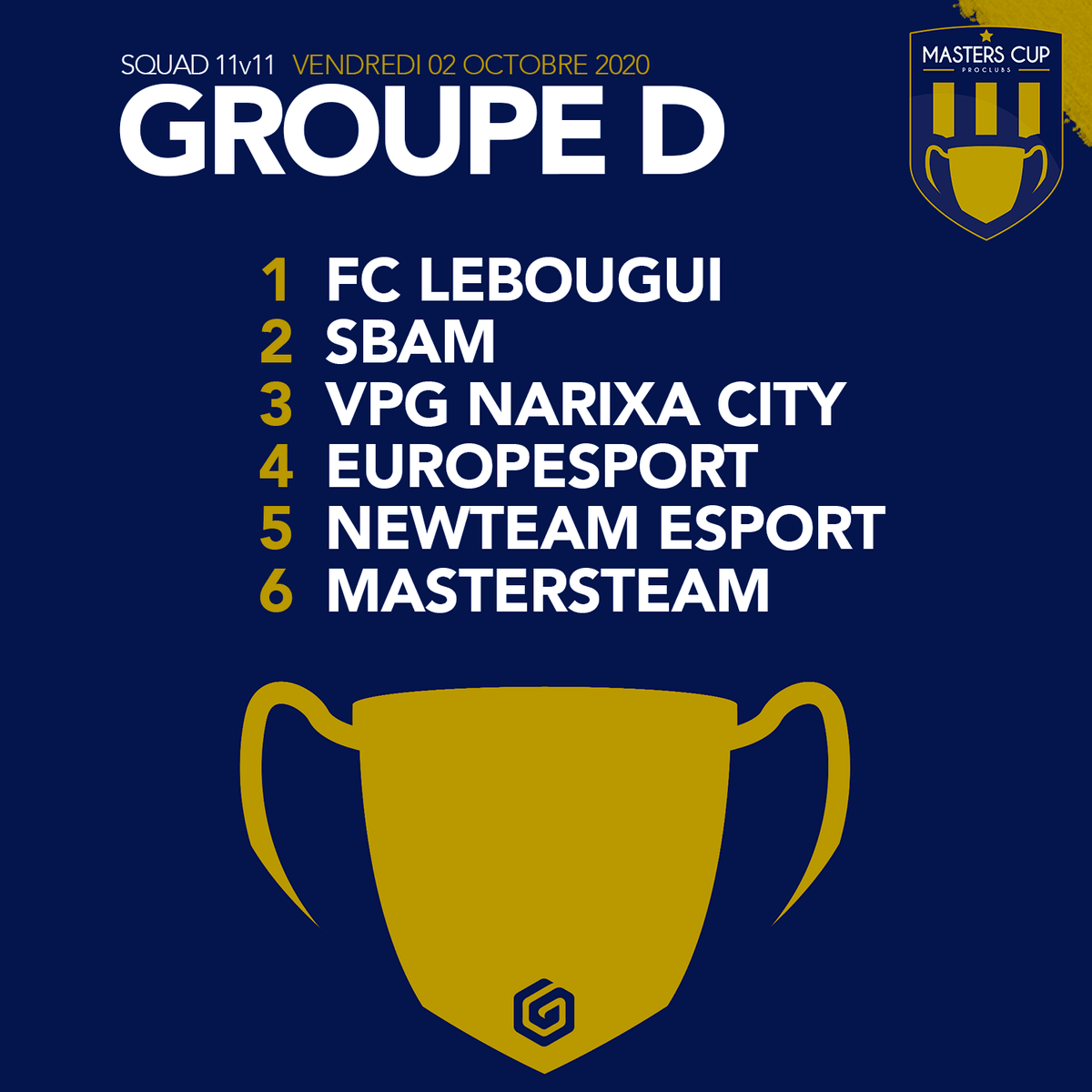 📢 ONC Weekend by <a href="/masterscup_fr/">Masters Cup</a> 
5 wins en phase de groupe pour une défaite 0-1 en quart 🤦😂 Nice game mates #SBAM
 #SoccerBeerAndMilf