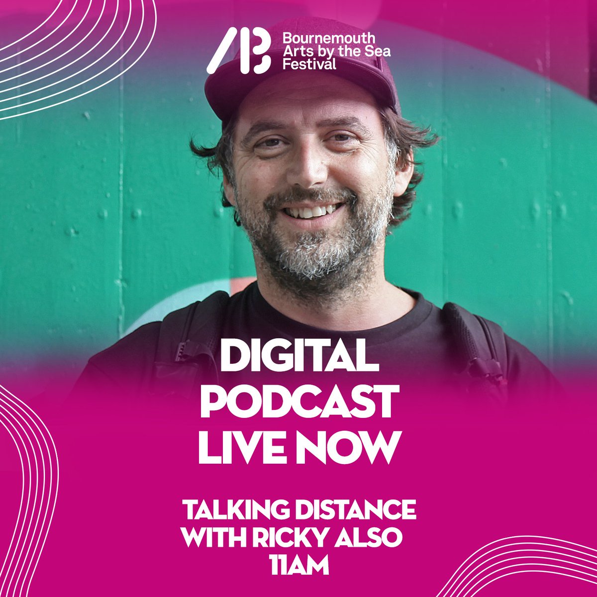 ✨PODCAST AT 11am✨ We are now LIVE with the sixth episode in the #podcast series #TalkingDistance 🎤 <a href="/Momotempo/">Timo Peach</a> meets the #graffiti artist, designer and Co-founder of <a href="/paintshopstudio/">Paintshop | Studio & Gallery</a> Ricky Also 🌈 Listen now 👉 bit.ly/ABTSPodcasts

#ArtsbytheSea