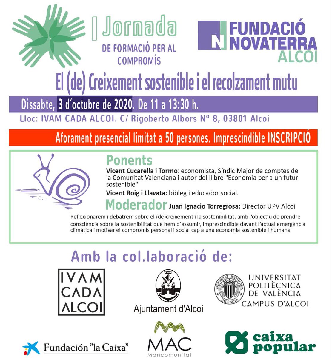 XavierVicedo's tweet photo. “L’energia més neta és la que no s’usa”.   Vicent Cucarella. Jornada sobre sostenibilitat i creiximent amb Vicent Cucarella i Vicent Roig ⁦@fnovaterra⁩ ⁦@UPVCampusAlcoy⁩ https://t.co/nccbERV2UK