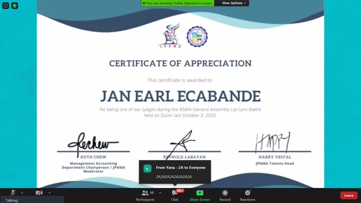 AdDUJPAMA's tweet photo. Now happening |
Giving of virtual certificates, for our esteemed judges and guest speaker.
#SetSailMA https://t.co/M1QVRcdF0W