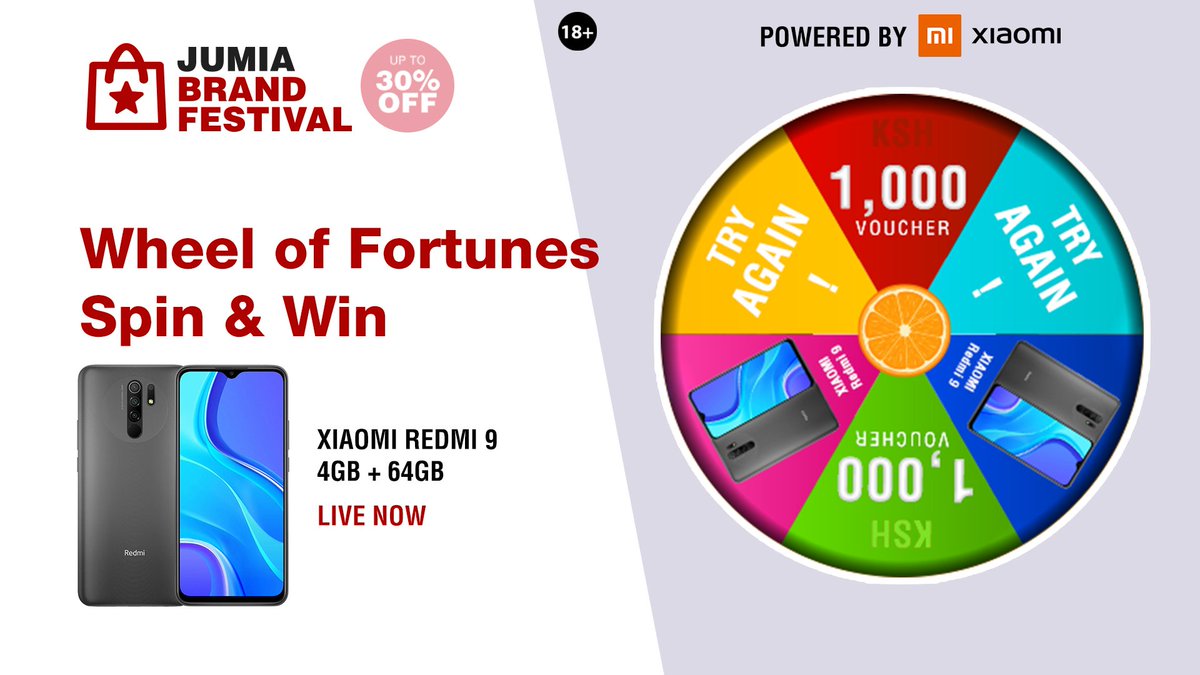 JumiaKenya's tweet image. LAST CHANCE TO XIAOMI REDMI 9!!!

1️⃣Click here =&amp;gt; bddy.me/36kpn9C to spin the wheel
2️⃣Reply with screenshots of your prize using and RETWEET
3️⃣The more screenshots you drop, the higher your chances of winning
4️⃣ Winners to be announced on 5th Oct.