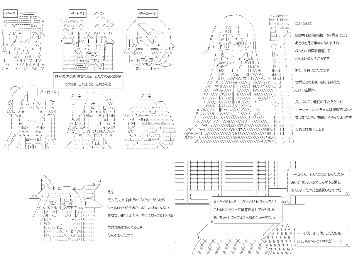 性別の違う彼/彼女たちと、こたつのある部屋 69話。初期メンバーだけの集まり。はじめは6人(5人)だけだったのに、ずいぶんと増えました。新しいことと、懐かしいこと。それと、許せないこと。そんな内容です。 (1/4) 