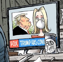 ComicStripOTD's tweet photo. Struggling between virtue signaling and karmic disaster. Click here -- https://t.co/YwzGkycPPD -- and ponder along with @claytoonz @Rob_Rogers @gkearney #DanaSummers #chrisbritt @kaltoons @davidhorsey #DebMilbrath @turnercartoons https://t.co/0rNX6pcSfh