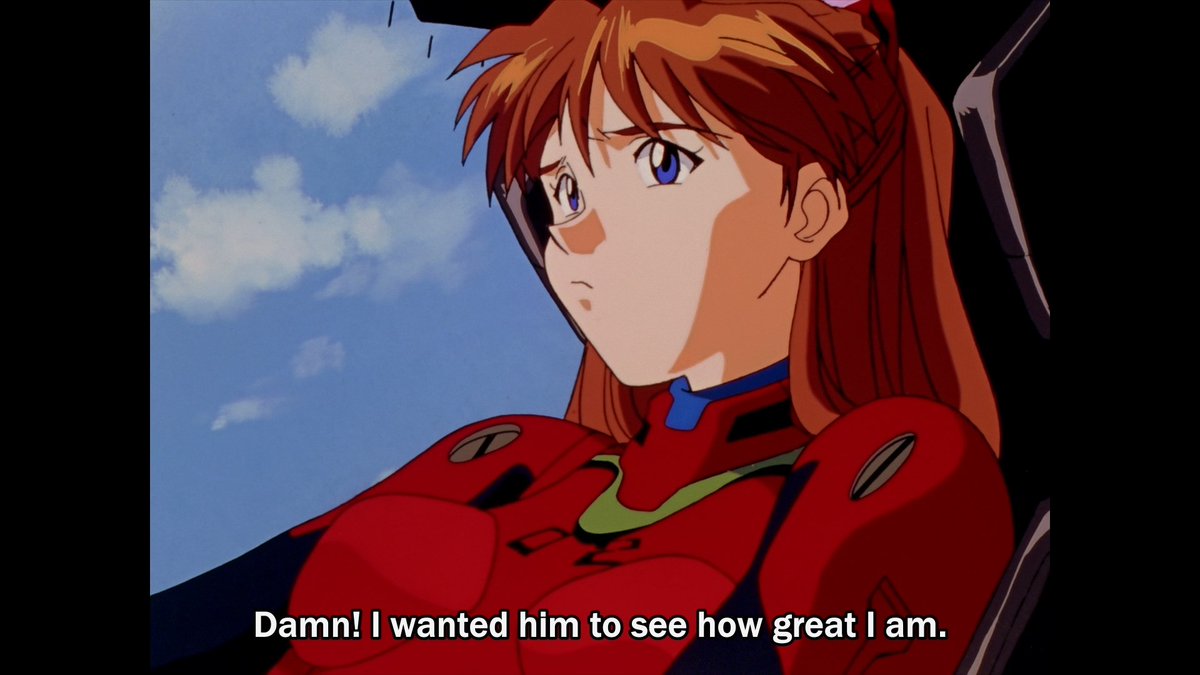 Bold, confident, loud but also so greatly insecure, the tragedy of her character manifests when she feels she’s not good enough. Despite all of her achievements, Shinji surpasses her in the only field she lives for.