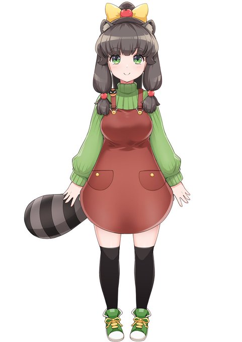 @AkikazeRingo さんのLive2Dアバターのデザインをしました。
アライグマモチーフの娘さんです。タヌキじゃないよ。 