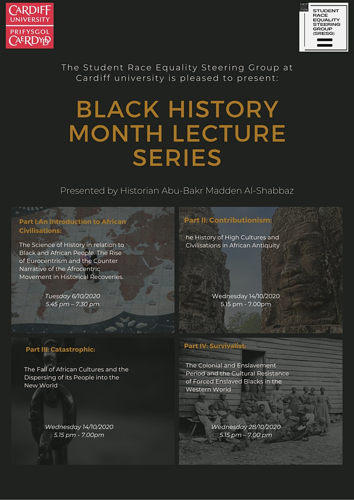 diversity_cu's tweet photo. The Student Race Equality Steering Group at Cardiff University is hosting a #BlackHistoryMonth Lecture Series open to all staff and students. Register via this link: https://t.co/RrZt21FlqL @cardiffPHYSX @CompScienceCU @EngineeringCU @cardiffstudents https://t.co/FRDKnR2bFL