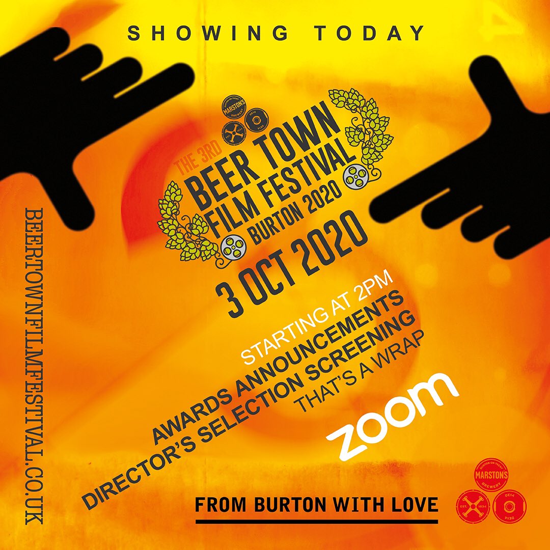 The wait is over! This afternoon at 2pm we will be live on Zoom announcing the awards for Beer Town Film Festival 2020 followed by a screening of the 2020 ‘Young Filmmaker’ and ‘Director’s Selection’.
 
For more information visit: beertownfilmfestival.co.uk/news/
 
#beertown #filmfestival