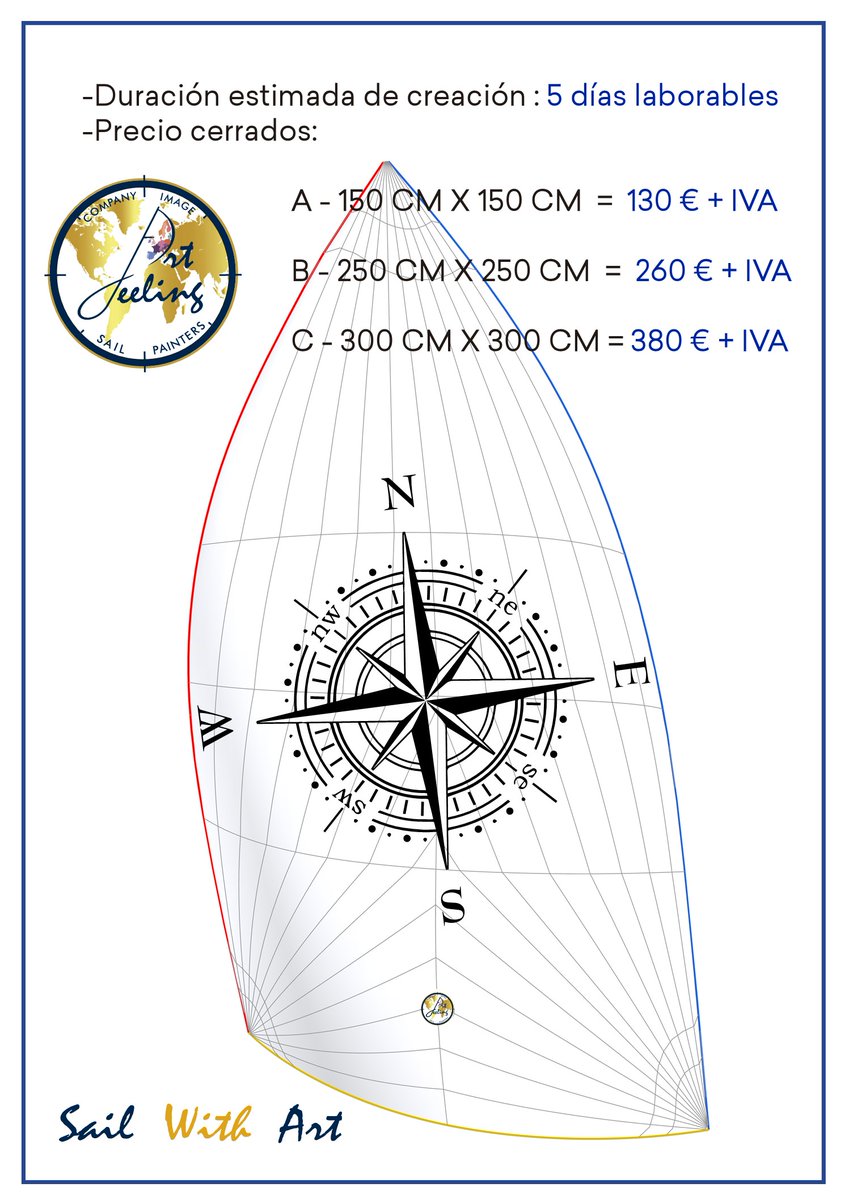 Buenos días !!
PROMOCIÓN ESPECIAL PARA ESTE DISEÑO EN VELA👀⛵️👍🤩¿Que tendrá la rosa de los vientos que nos gusta tanto a los navegantes?instagram.com/p/CDI92OyI2_S/
info@artfeelingnautica.com
+34722516794
+34722557745
#FelizSabado #rotulacion #sailpainters #wrappingboats #Sailing