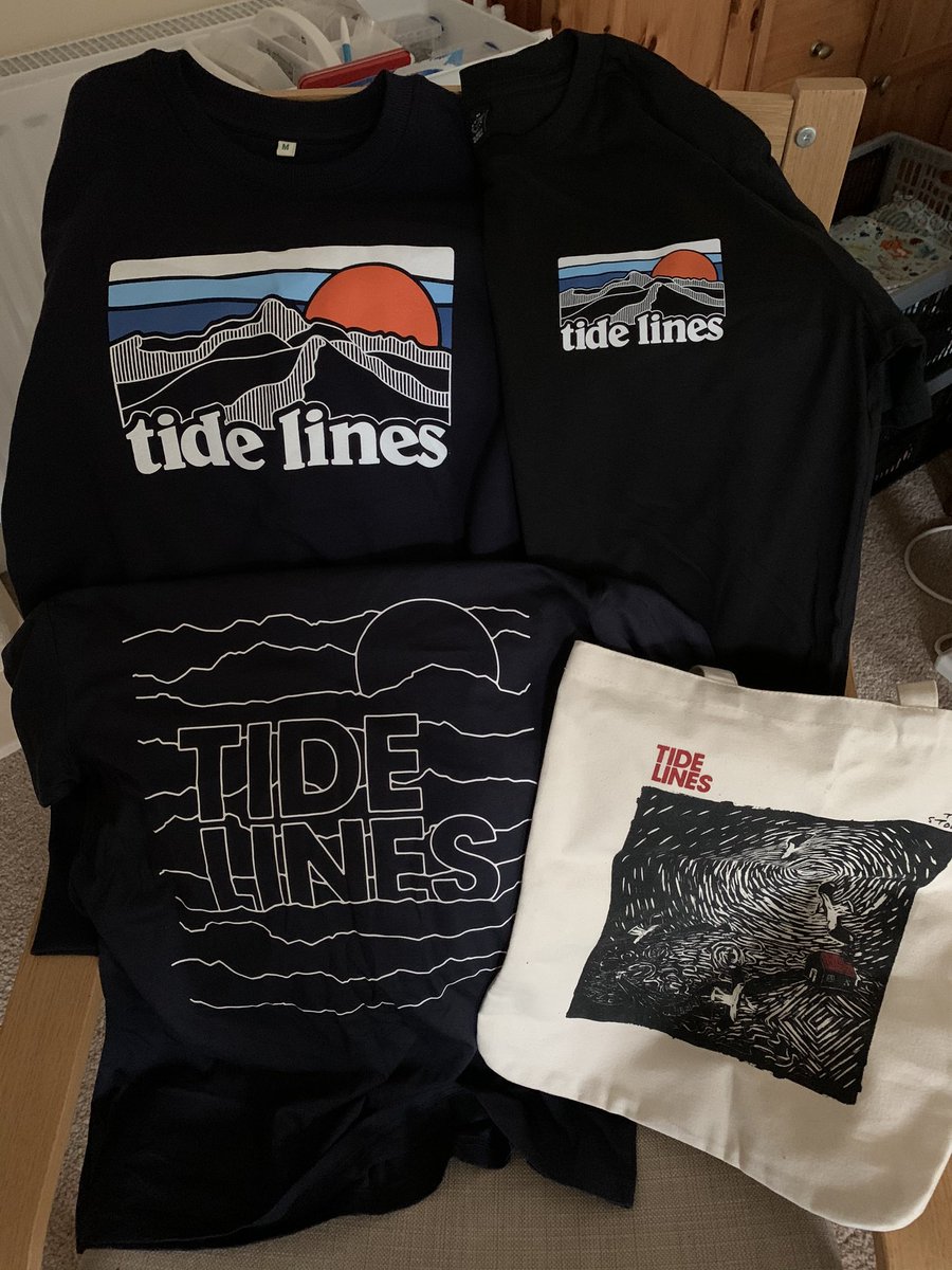 ginnym63's tweet photo. @wearetidelines @Tide_Lines_Fans Postie’s just been - how’s that for service, only ordered on Thurs night!  Great quality and nice to see they’re made from organic materials. #tidelines #merch #organic #earthpositive #earthaware https://t.co/v8zHQjxaXz