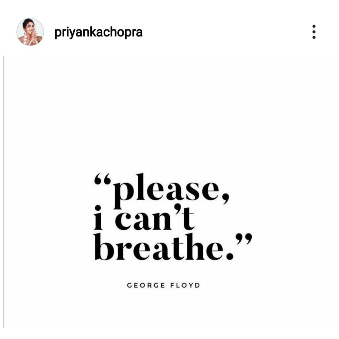 Priyanka Chopra. Then - "please, I can't breath". Now - Busy prompting her autobiography "Unfinished"