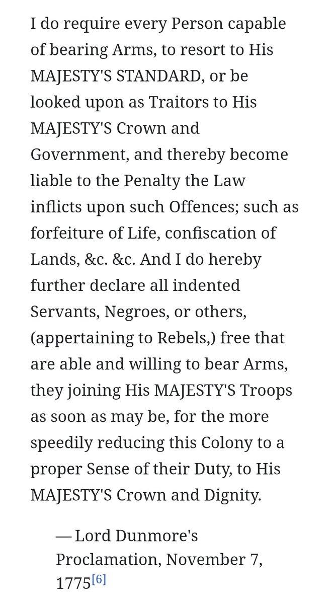 This was something that lord Dunmore (last governor general of Virginia) took advantage of. In November 1775, he issued this statement promising freedom for service in the British Army.