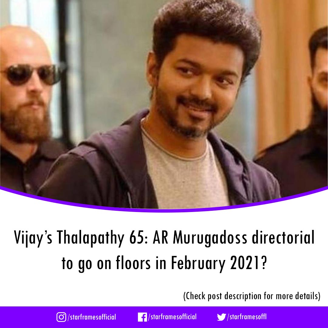 A new piece of news has now come up stating that Thalapathy Vijay’s next film with AR Murugadoss, tentatively titled Thalapathy 65 is all set to go on the floors in February 2021. 
.
.
.
.
.
#vijayanna #vijaysuvada #vijayofficial #thalapathy #ilayathalapathy #thalapathyfans