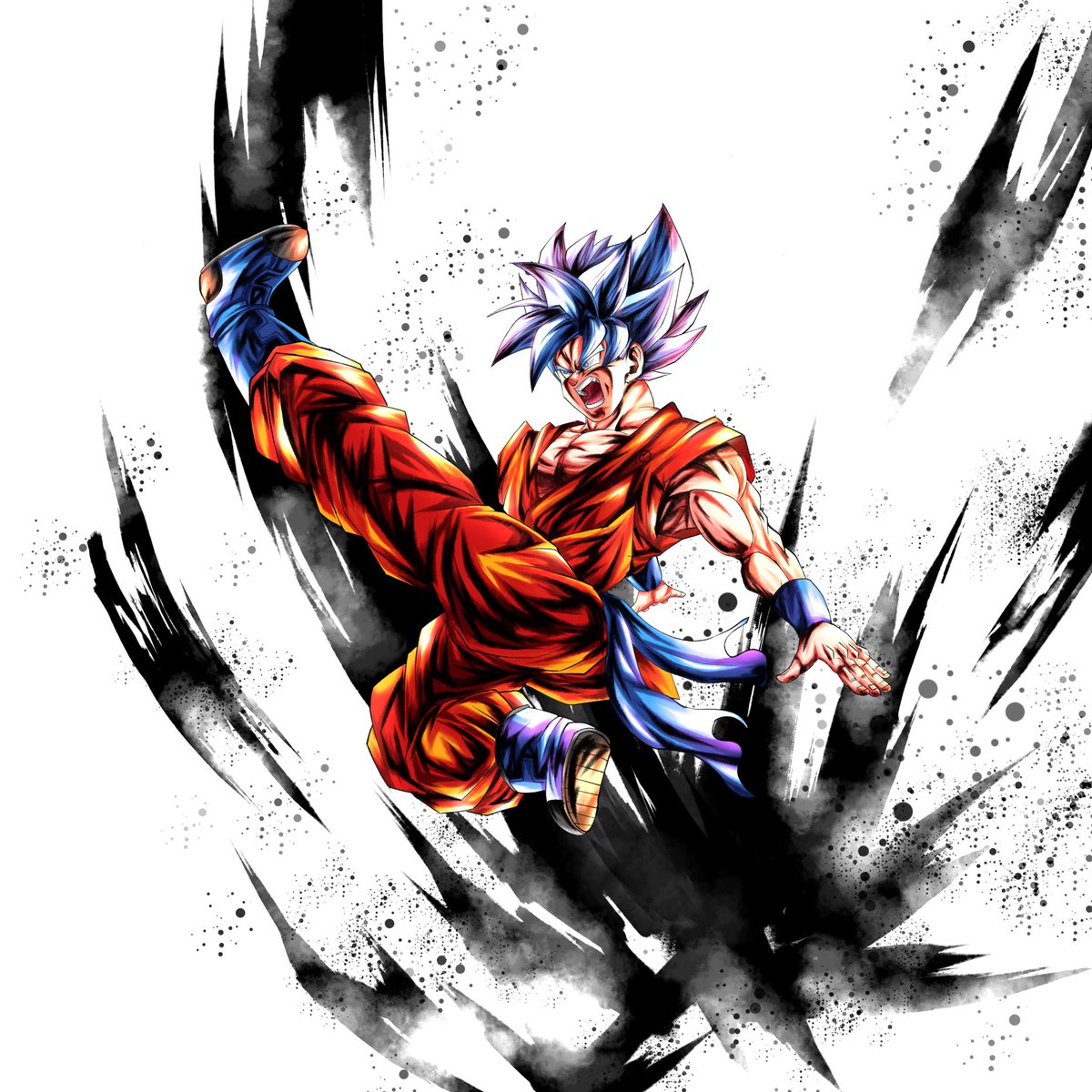 son goku 1boy male focus solo open mouth spiked hair dougi wristband  illustration images