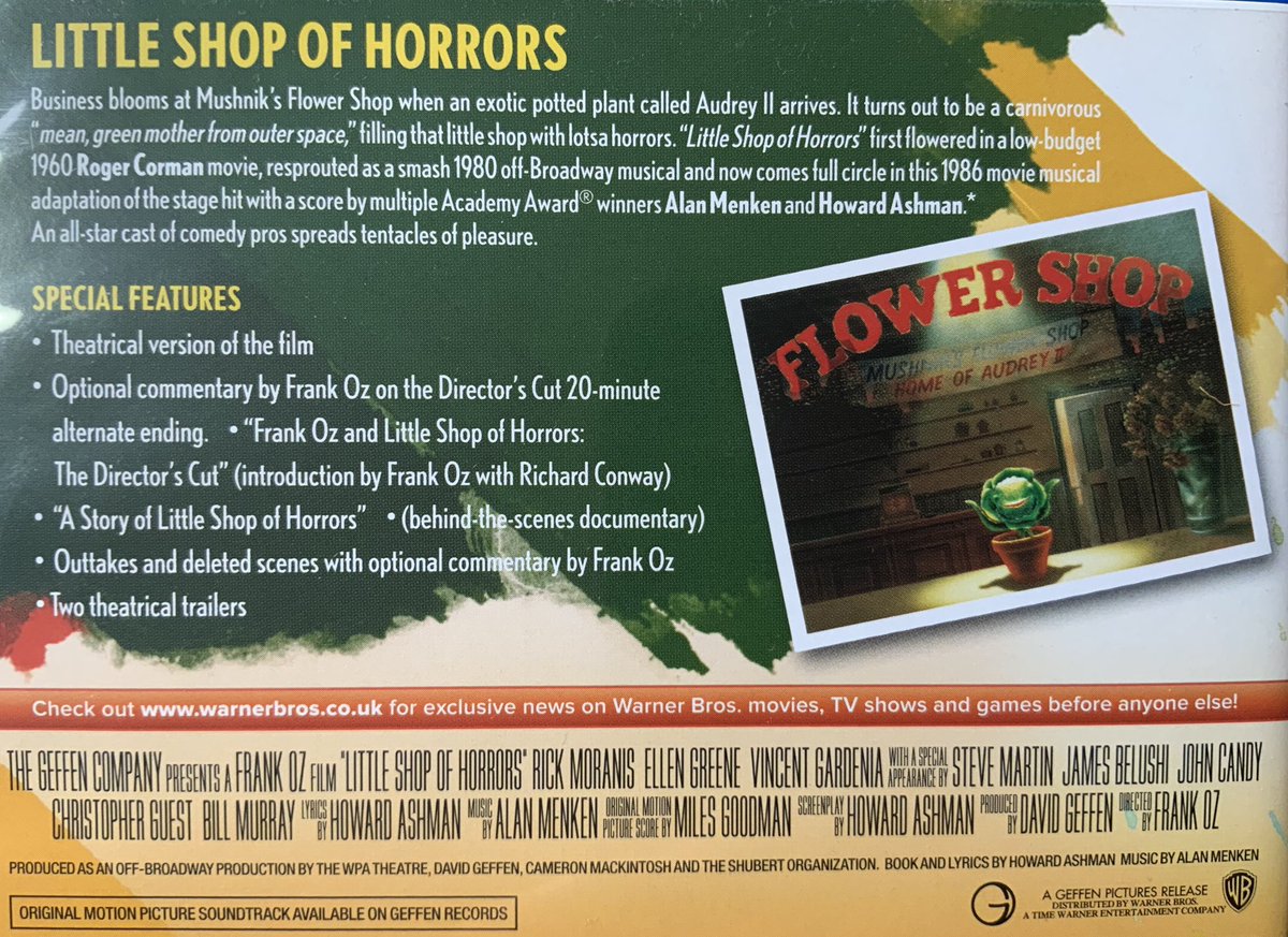 Jay Gunn On Twitter Halloween2020 3 Blu Ray Dvd Horrors Little Shop Of Horrors Frank Oz Warner Bros What Is Not To Love About This Wonderful Monstrous Musical Poor Put Upon Florist