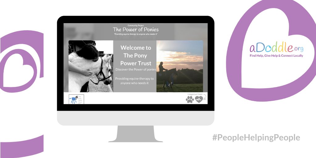 Have you heard of @ponypowertrust they provide equine therapy to anyone who needs it. I saw a child who couldn't walk sit on a horse, laugh and talk… See more adoddle.org/projects/2621/… #FreeCommunityMap #PeopleHelpingPeople