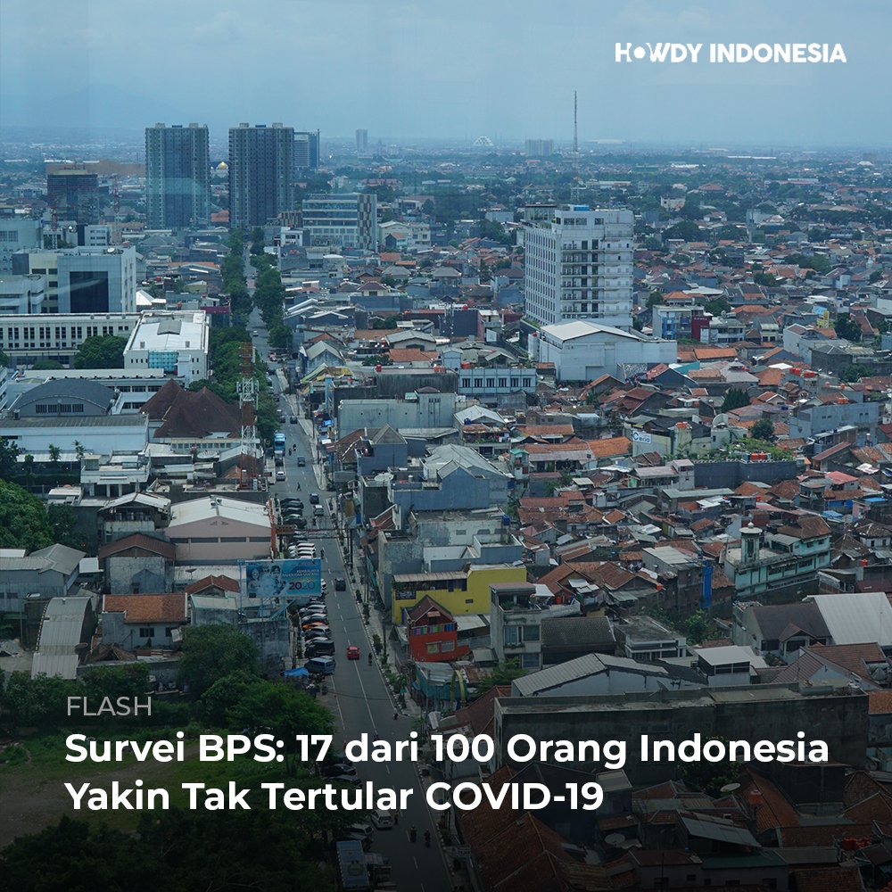 howdyindonesia's tweet photo. Survei terbaru BPS mengungkap 17 dari 100 orang di Indonesia yakin tak akan tertular COVID-19. Lumayan juga ya perbandingannya. Selengkapnya: https://t.co/QZtFmEmaJ7 | #HowdyToday https://t.co/DjHpQlwjQf