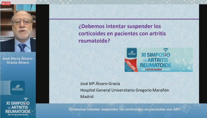 SEReumatologia's tweet photo. #SimposioAR20 La última ponencia del XI Simposio de Artritis Reumatoide está a cargo del Dr. @AlvaroGraciaSER. Repasamos qué hacer con los corticoides en los pacientes con AR https://t.co/wcKVAcDvGf