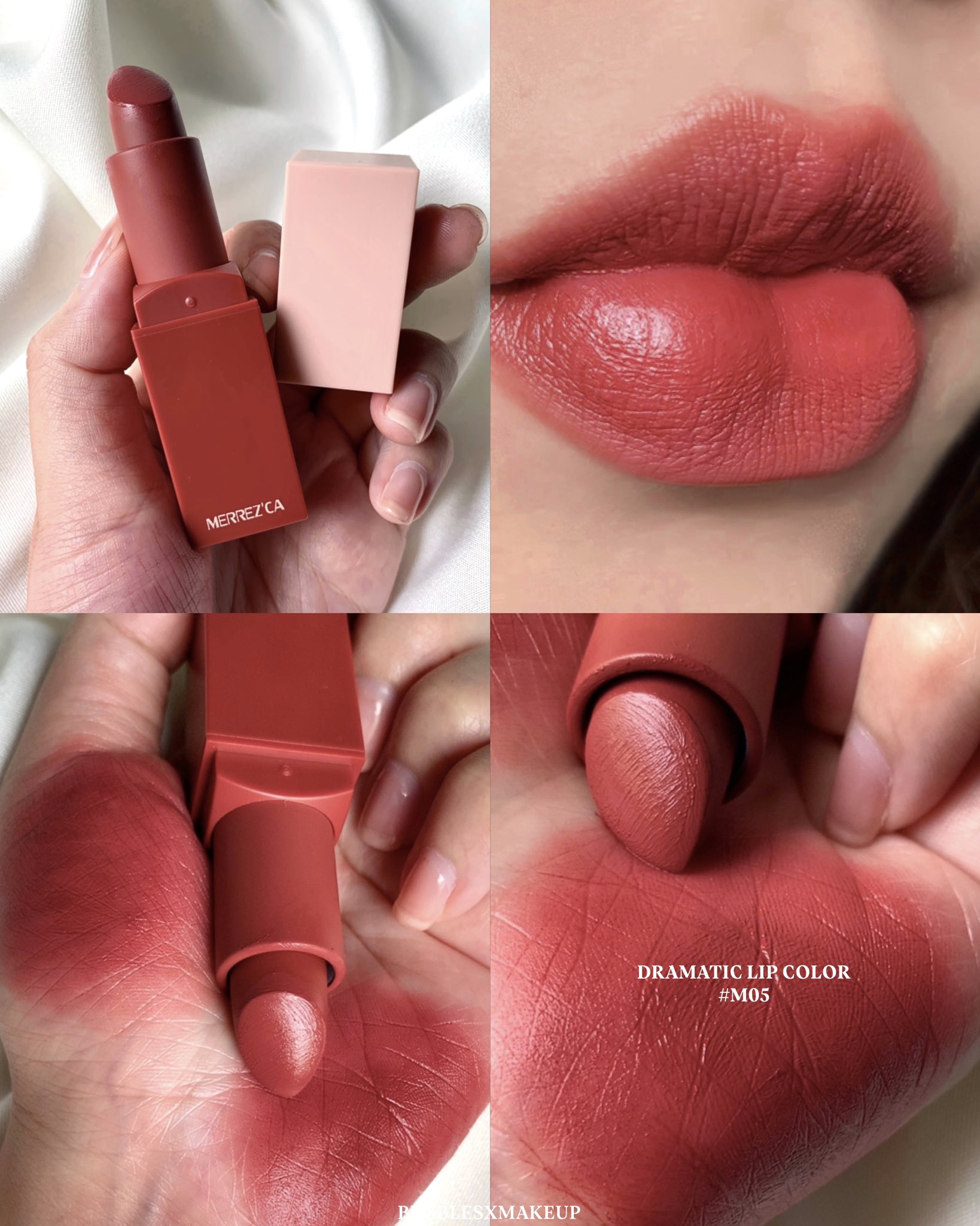 𝚋𝚞𝚋𝚋𝚕𝚎𝚜 🫧 on X: "merrez'ca dramatic lip color 2สีที่ควรมี!✨คิดว่าเป็นสีทารอดทุกคนแน่นอน สีแรกเบอร์ m05🥀แดงอมชมพูตุ่นๆแบบกุหลาบแห้งสวยแพงมากๆ อีกสีคือเบอร์ g02🥫เป็นสีแดงอมส้ม สีโปรดเราเลย เป็นแดงที่ไม่เข้มไป ไม่แรงไป ลิปรุ่นนี้เป็นเนื้อครีม ...