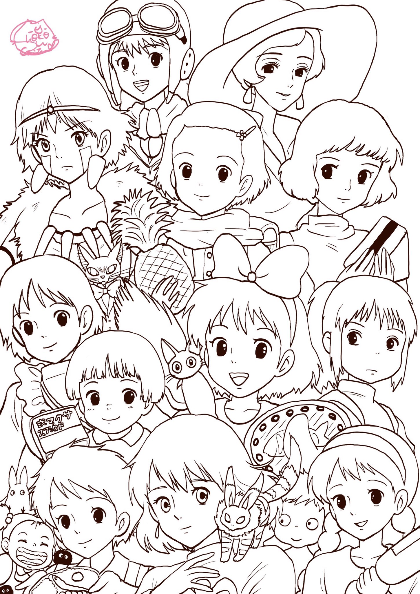 しぶとい中川翔子 ジブリヒロイン大集合 線画を置いておきますのでよかったらぬり絵してみてほしいな しぶとい中川翔子 ジブリヒロイン大集合 線画を置いておきますのでよかったらぬり絵してみてほしいな